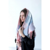 Велика рожева кашемірова хустка косинка в клітину CASHMERE